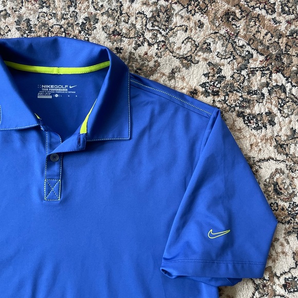 Nike Men's Size Large Blue Polo Golf Shirt Summer Athletic Athleisure Sporty - Picture 6 of 7